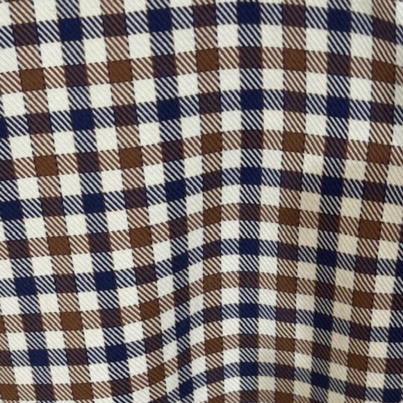 Blue and brown check Johnston & Murphy men's shirt M - Picture 1 of 6